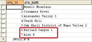 Initial data in table 2