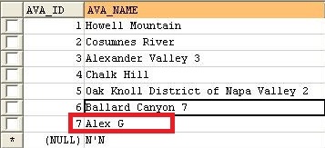 Changing data in row#7 in table 1